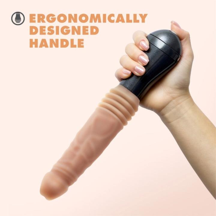 Actual product image Blush Dr. Skin Silikon Dr. Knight Stossender und vibrierender Dildo Beige