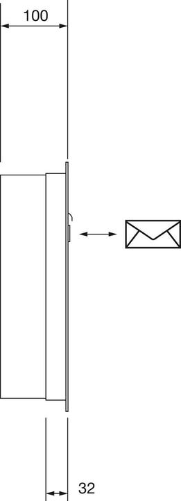 Produktbild Renz Unterputzbriefkasten 370 x 330 x 100 mm, Stahl anthrazitgrau RAL 7016