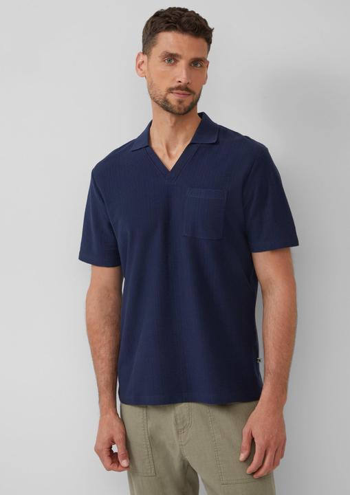 Actual product image S.Oliver Polo-Shirt Poloshirt aus Struktur-Jersey mit Brusttasche (L)