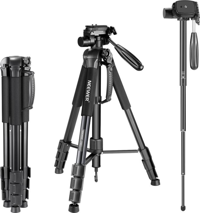 Neewer Aluminum Alloy Camera Tripod Monopod With Pan Head (I) (Metal)