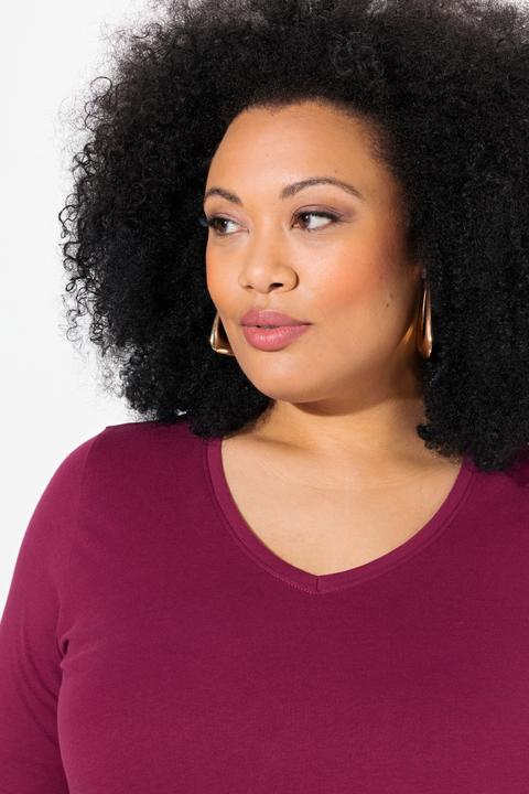 Immagine prodotto Ulla Popken Maglia lunga con scollo a V, maniche a 3/4 e taglio svasato (62)