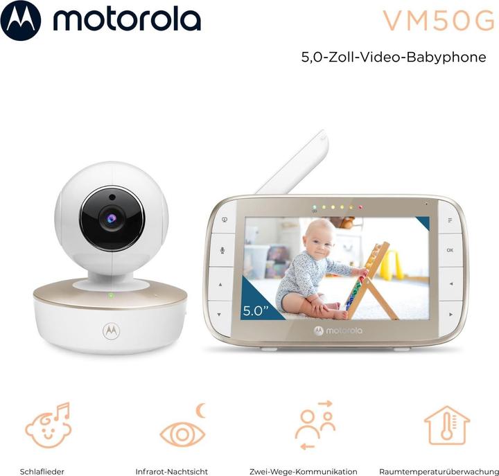Actual product image Motorola Baby monitor VM50G 5" Gold (Video & Audio, 300 m)