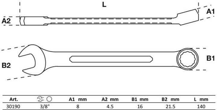 Image du produit BGS Clé mixte 3/8" (3/8")