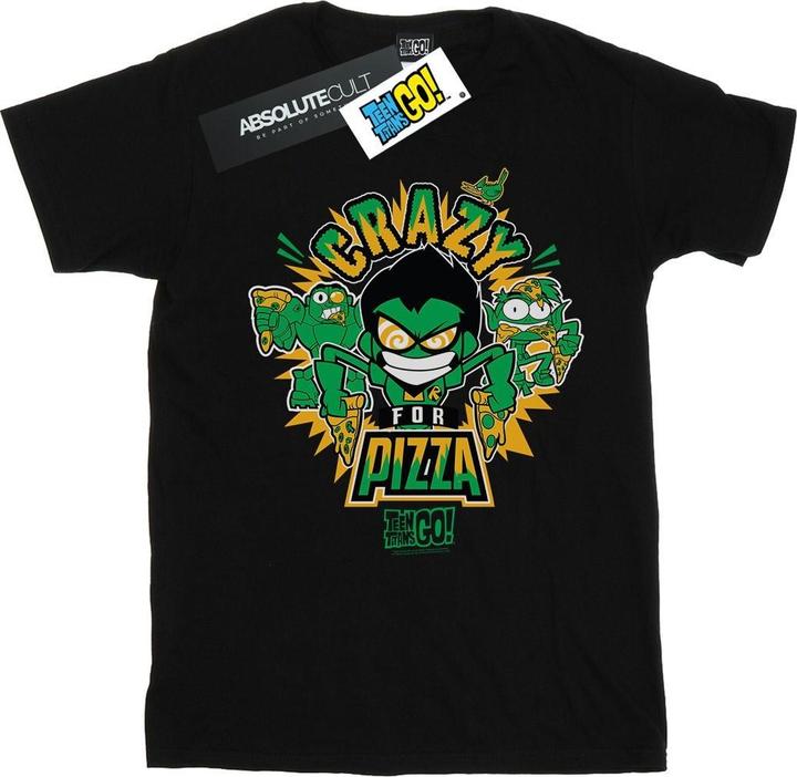 Image du produit - T-shirt TEEN TITANS GO CRAZY FOR PIZZA - Garçon (140, 146)