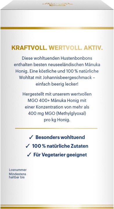 Produktbild Manuka Health MGO 400+ Manuka Lutschbonbons Schwarze Johannisbeere 100 g (1 Stück, Tabletten, 100 g)
