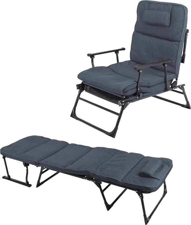 Produktbild Mojawo 2 in 1 Gartenliege Sanitätsliege Gästebett und Relaxsessel mit Polster (181 cm)