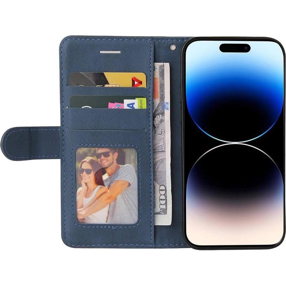Thumbnail - Cover-Discount iPhone 15 Pro - Dual-color Etui Hülle blau (Apple iPhone 15 Pro), Smartphone Hülle, Blau
