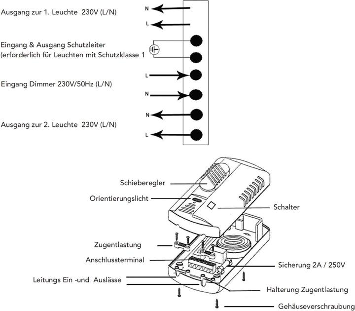 Nährwerte und Zutaten Chilitec Fussdimmer mit Schalter für Halogen- und LED-Lampen