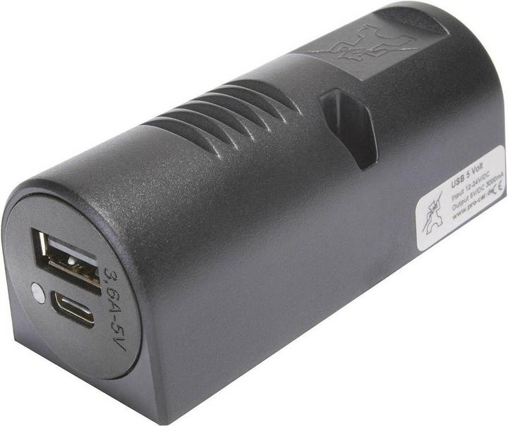 ProCar USB Stecker Aufbau C/A Doppelsteckdose