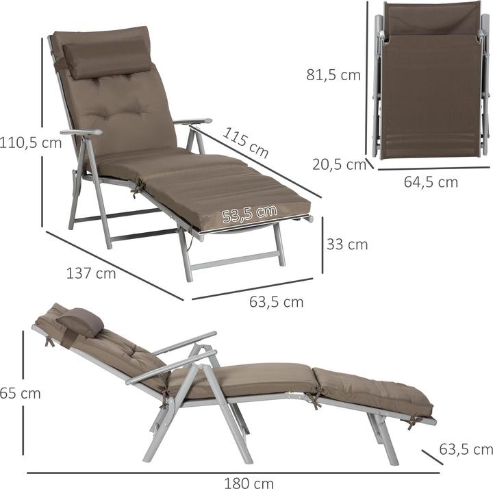 Image du produit Outsunny Bain de soleil (180 cm)