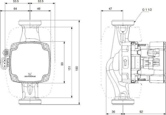 Produktbild Grundfos Hocheffizienz Umwälzpumpe ALPHA2 GO 25-40 180 220-240V 9H DD0