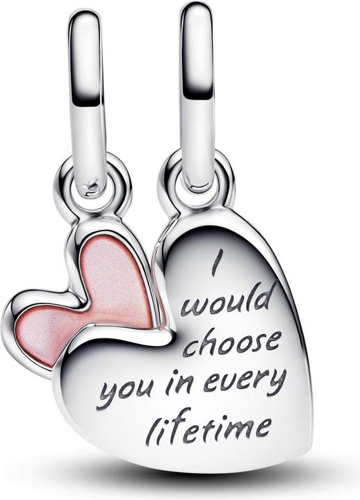 Immagine prodotto Pandora Teilbarer Mutter-Tochter-Anhänger Charm (Argento 925, Bioresina-madreperla artificiale)