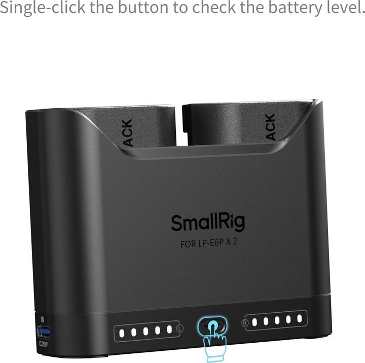 Actual product image SmallRig 5485 Turbo Charging Kit for LP-E6P Camera Batteries (Camera battery, Camera battery charger)