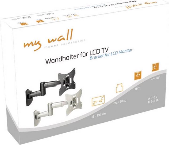 Produktbild myWall TV Wandhalterung 58,4 cm (23) 109,2 (43) Neigbar+Schwenkbar (Wand, 30 kg, 23" - 43")