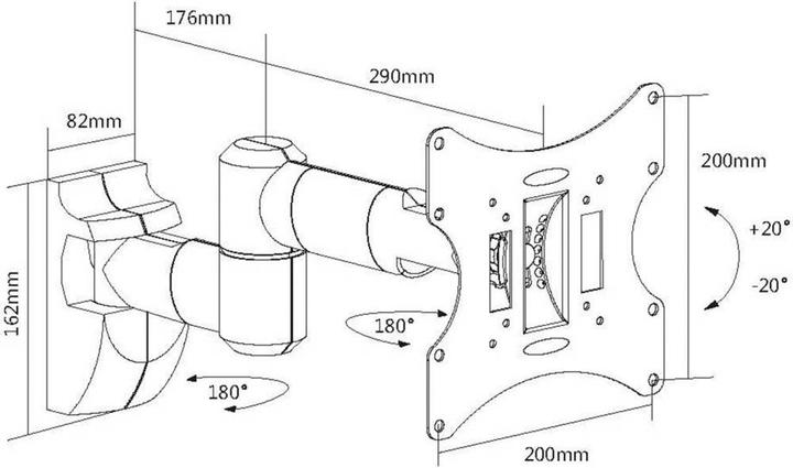 Produktbild myWall TV Wandhalterung 58,4 cm (23) 109,2 (43) Neigbar+Schwenkbar (Wand, 30 kg, 23" - 43")