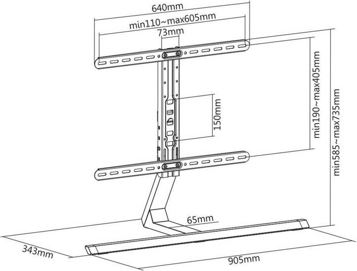 Actual product image myWall TV Stand MY Stand for flat screens (75", 40 kg)
