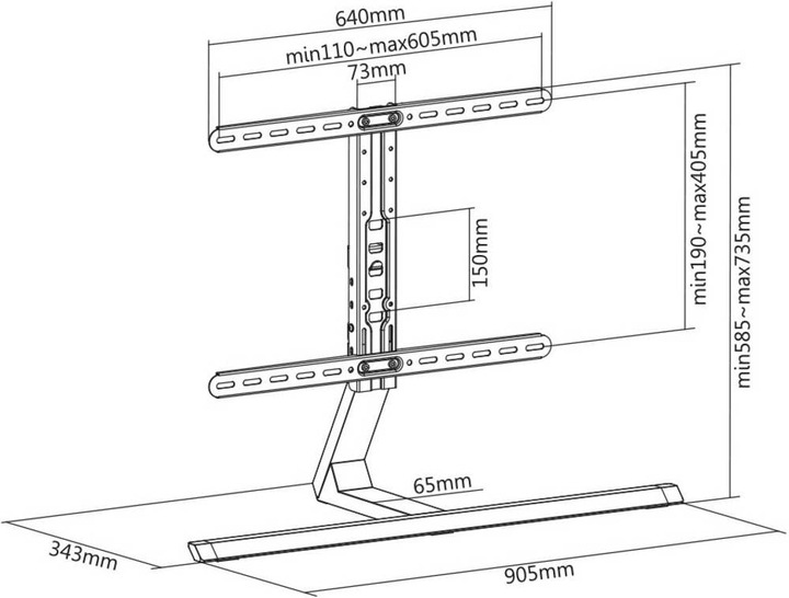 Actual product image myWall TV Stand MY Stand for flat screens (74.80", 40 kg)
