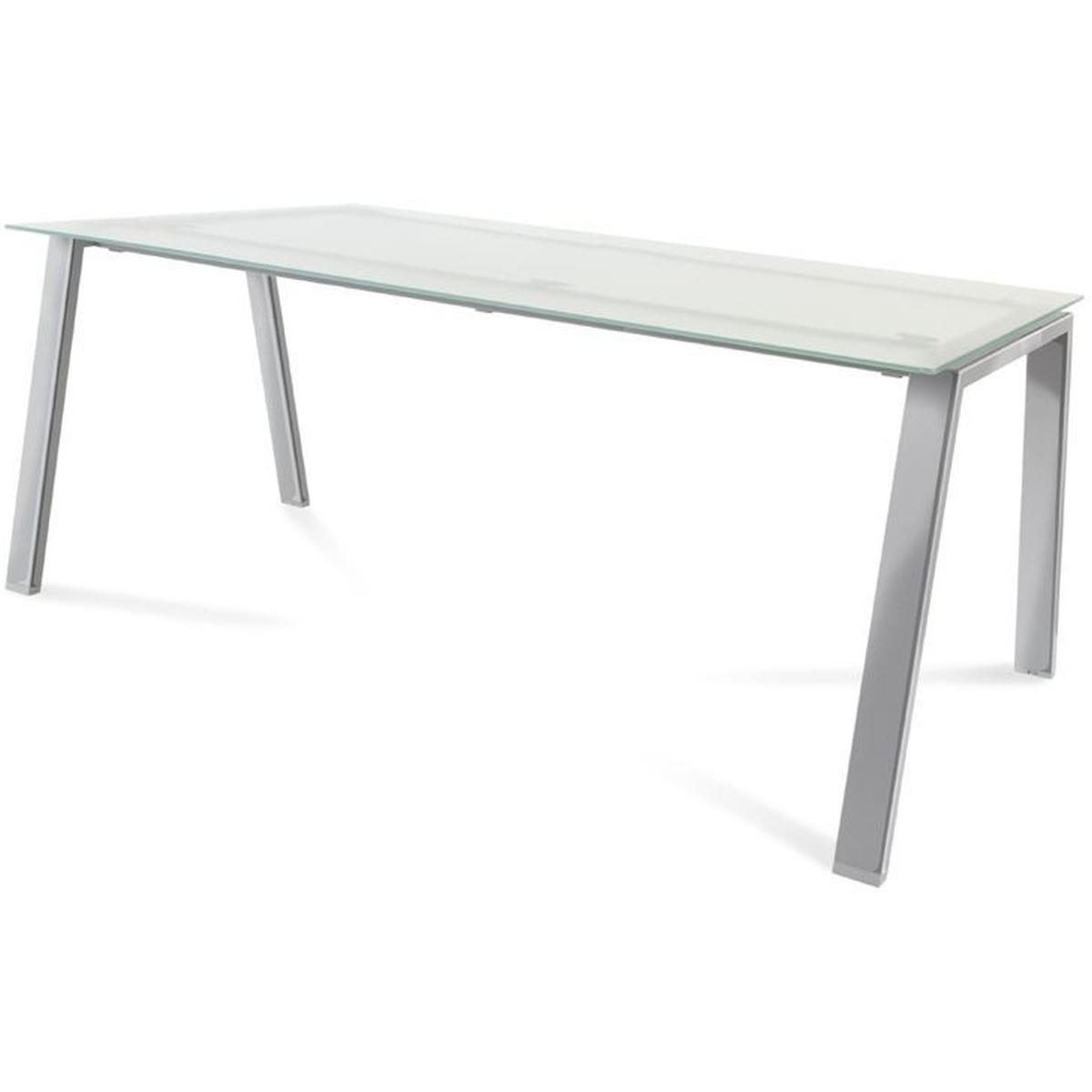 Rocada, Schreibtisch, Schreibtisch Blanca BxTxH 180x80x73cm Gestell verchromt Platte Glas satiniert