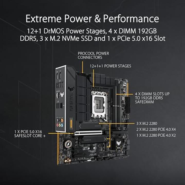 Image du produit ASUS TUF GAMING B760M-PLUS II (LGA 1700, Intel B760, mATX)