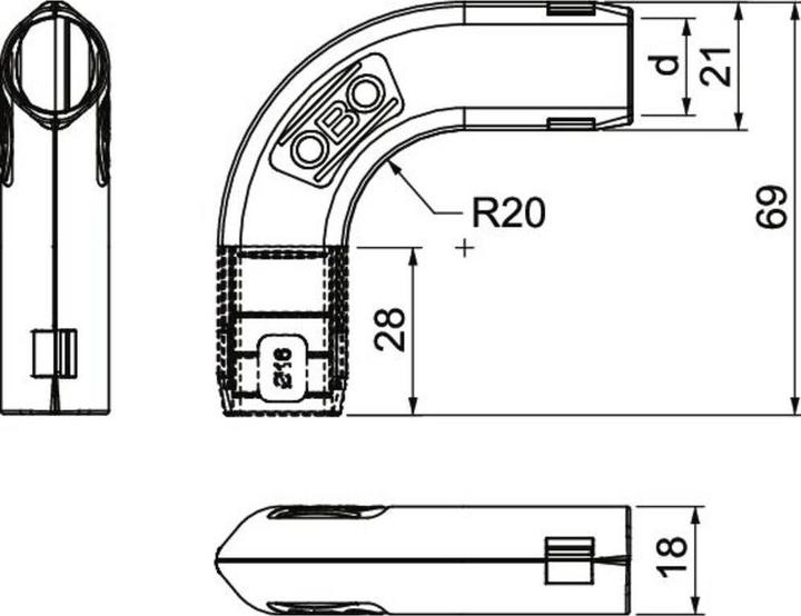 Actual product image OBO Bettermann Quick pipe bend