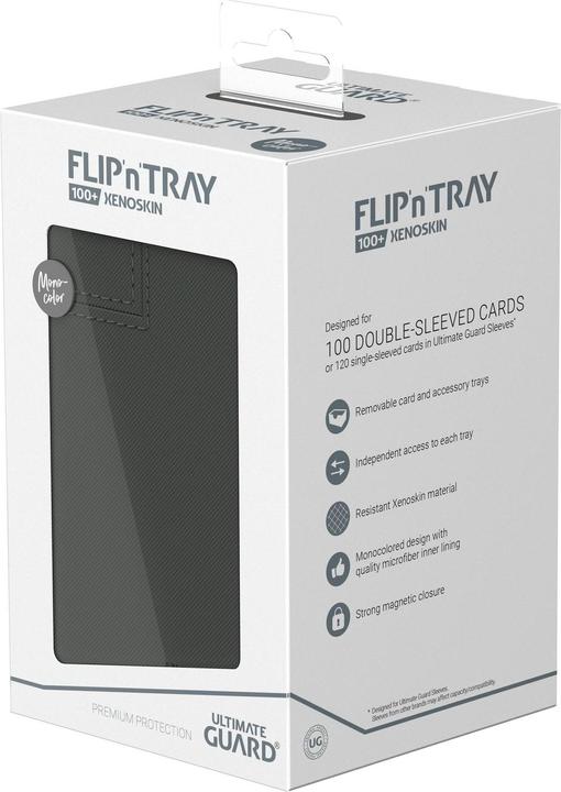 Actual product image Ultimate Guard Card Box Flip'n'Tray XenoSkin Monocolor 100+ Grey