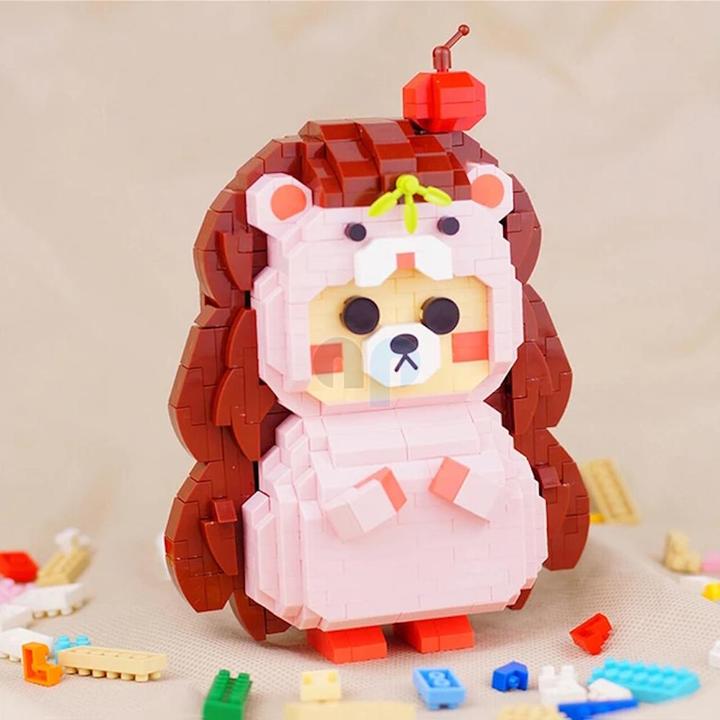 Actual product image LOZ 9246 - Hedgehog Bear (860 pieces)