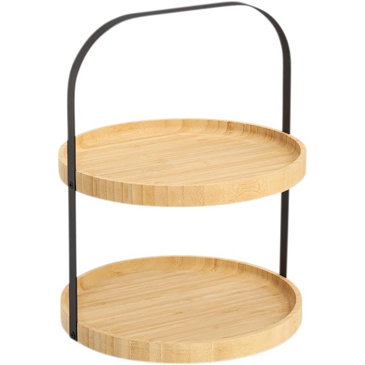 Image du produit Zeller Present Étagère Bambou Métal ø 25x33 cm