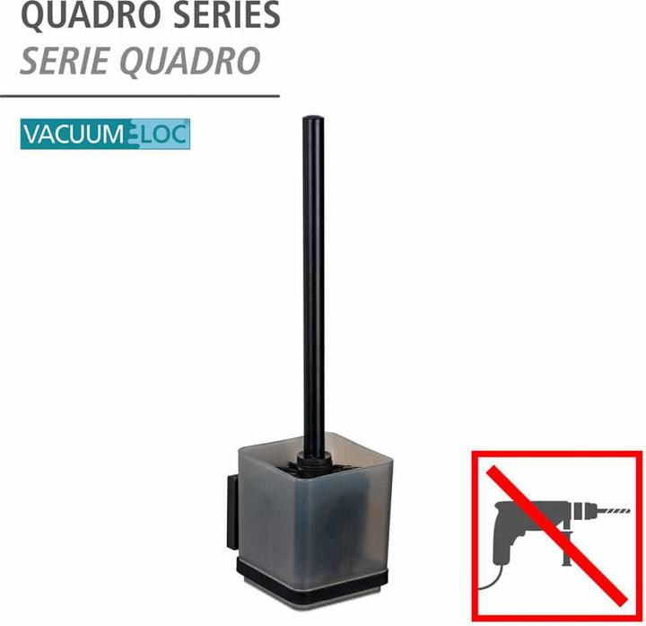 Actual product image Wenko Vacuum-Loc® WC-Garnitur Mod. Quadro Schwarz Befestigen ohne Bohren