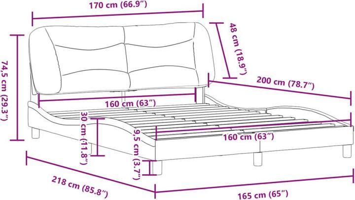 Image du produit vidaXL Bettgestell (160 x 200 cm)