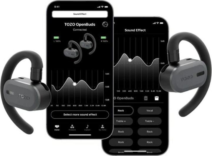 Immagine prodotto Tozo Open Buds True Wireless Stereo (TWS) USB Typ-C Bluetooth In-Ear Headset Schwarz (42 h)