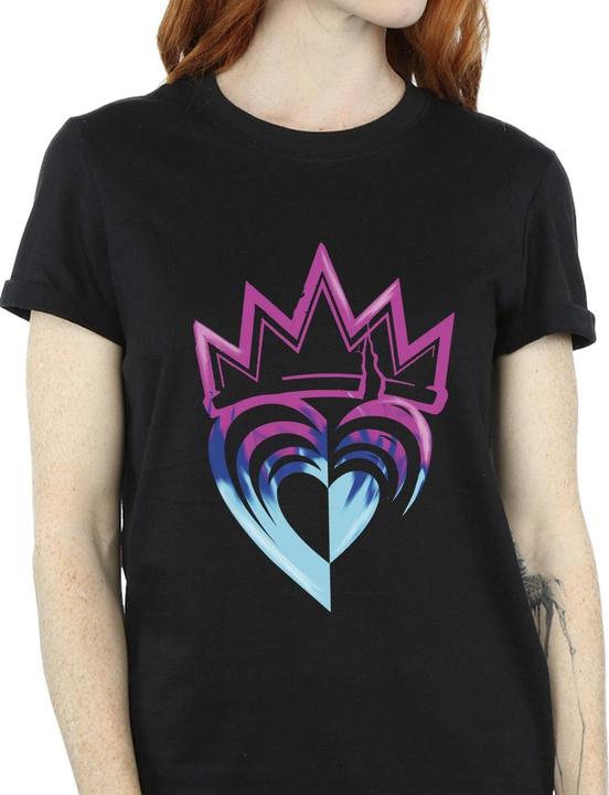 Actual product image Disney Womens/Ladies Descendants Pink Crown Cotton Boyfriend T-Shirt (XL)