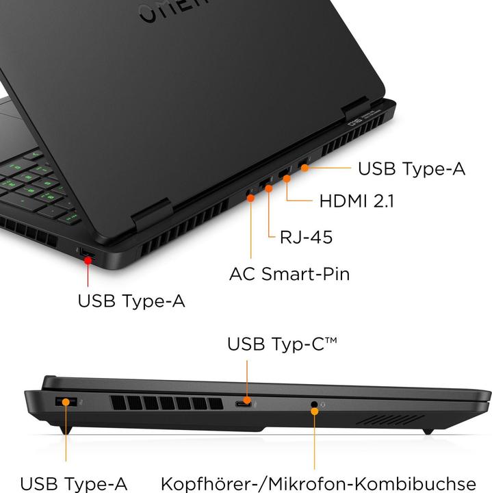 Actual product image HP Omen 16-am0179ng RTX 5060 (16", Intel Core i7-14650HX, 32 GB, 1000 GB, DE)