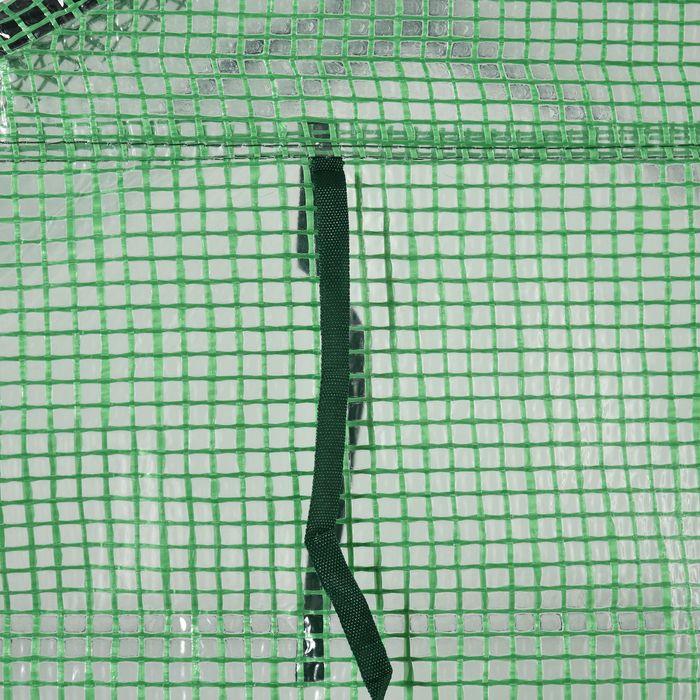 Actual product image Swisshandel24 Film greenhouse with 8 shelf levels with door Green steel PE plastic