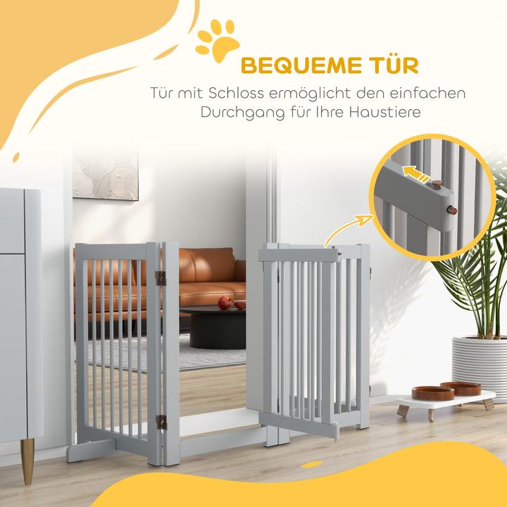 Immagine prodotto PawHut Schutzgitter Kiefernholz Hellgrau