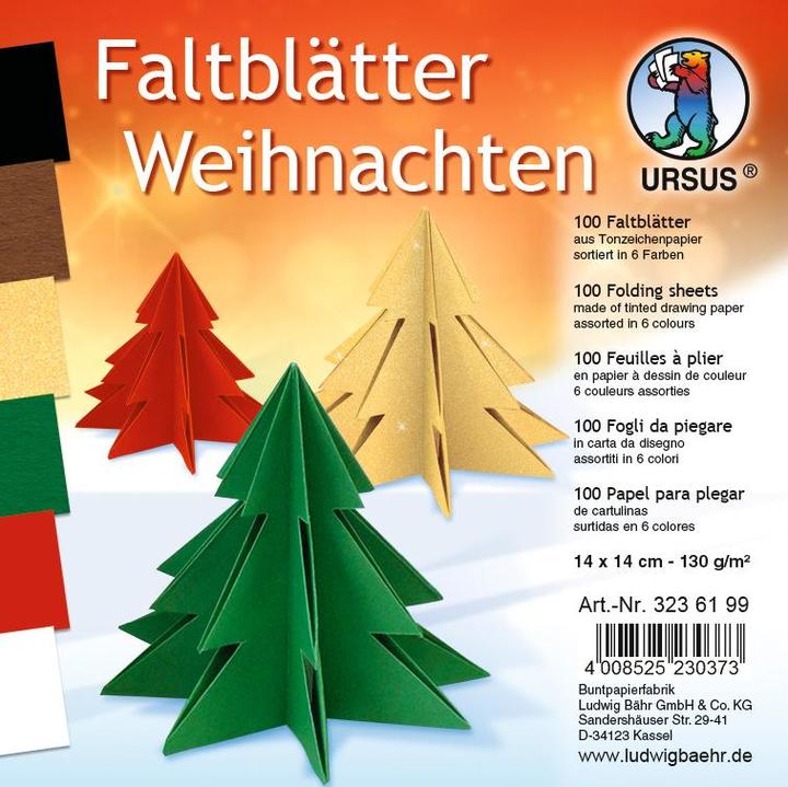Produktbild Ursus Faltblätter "Weihnachten", 100 Blatt (130 g/m², 1 x)