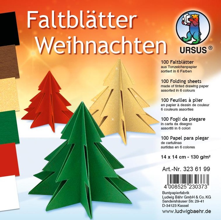 Produktbild Ursus Faltblätter "Weihnachten", 100 Blatt (130 g/m², 1 x)