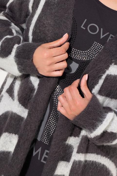 Produktbild Ulla Popken Strickjacke, Jacquardmuster, offene Form, Langarm (46, 48)