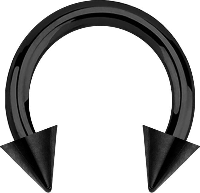 Produktbild Star Piercing Circular Barbell schwarz mit zwei Cones (Chirurgenstahl 316L, ohne Messing)