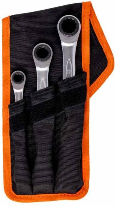 Produktbild Bahco 4-in-1 Knarren-Ringschlüsselsatz - 3-teilig/Tasche (19 mm)