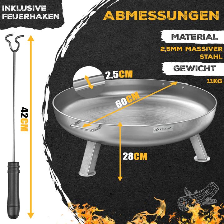 Actual product image Kesser Fire bowl with fire hook and water drainage