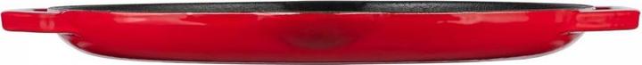Actual product image Enameled Ribbed Cast Iron Frying Pan Red (Frying pan, Cast iron)