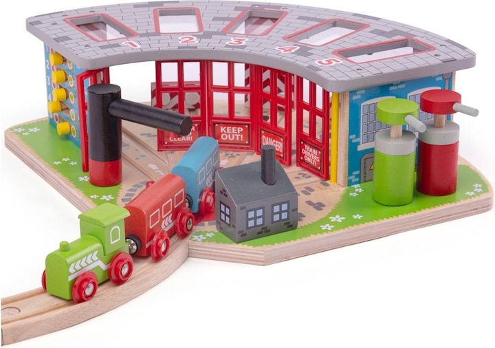 Bigjigs Wooden rails premium transfer for 5 trains