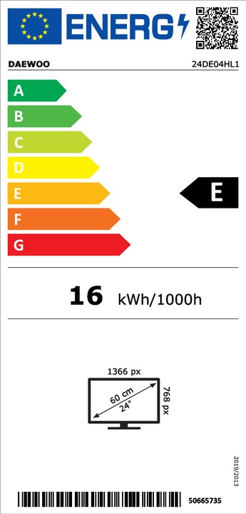Energie-Label Daewoo 24DE04HL1 (24", LED, HD ready)