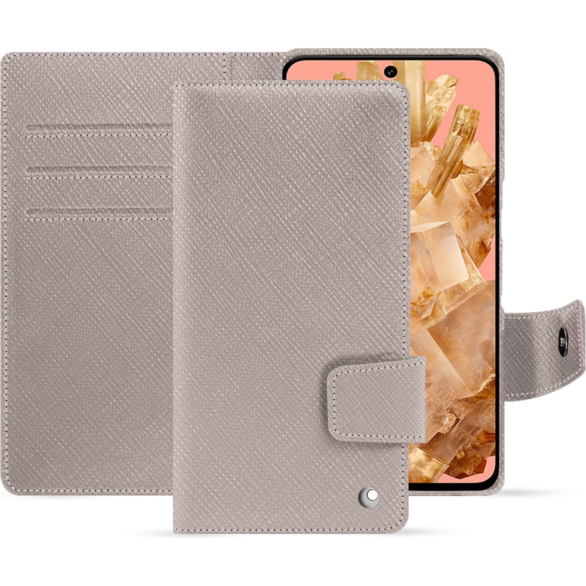 Thumbnail - Noreve Lederschutzhülle Google Pixel 8 (Google Pixel 8), Smartphone Hülle, Beige