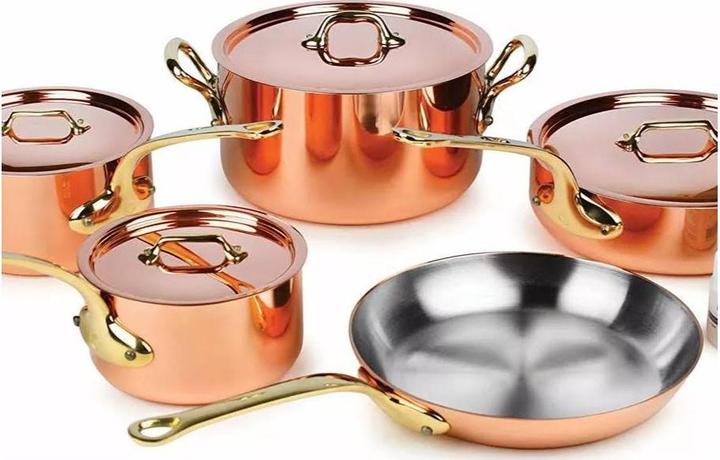 Produktbild de Buyer Inocuivre Bratentopf mit Deckel (Bräter + Schmortopf, Edelstahl, Kupfer, 24 x 11.50 cm)