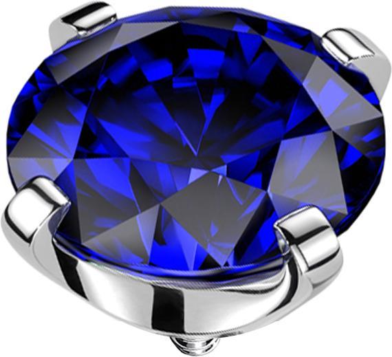 Image du produit Star Piercing Dermal Anchor silber Kristall dunkelblau gefasst (sans laiton, Titane)