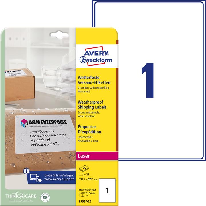 Actual product image Avery Shipping labels
