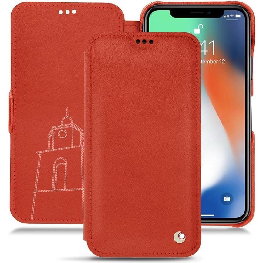 Thumbnail - Noreve Lederschutzhülle horizontal (Apple iPhone XR), Smartphone Hülle, Orange