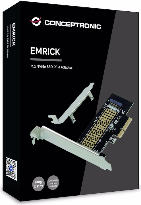 Actual product image Conceptronic EMRICK M.2 NVMe SSD PCIe Adapter