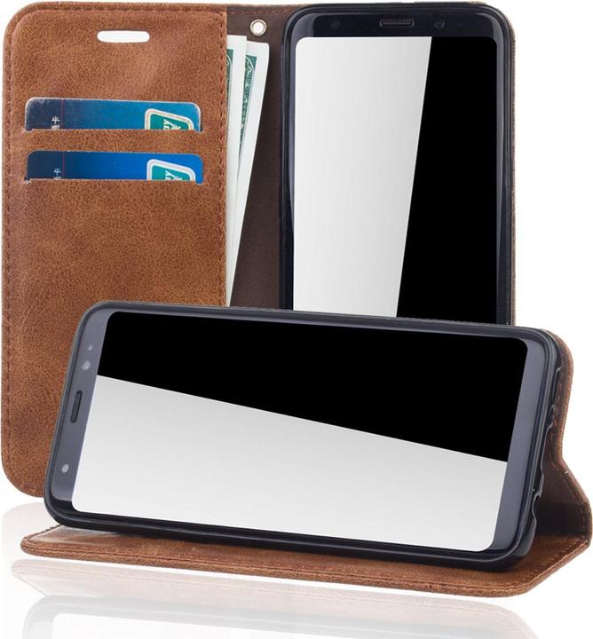 Produktbild König Design Handyhülle für Samsung Galaxy S8 Schutztasche Wallet Cover 360 Case Etuis Braun (Samsung Galaxy S8+)